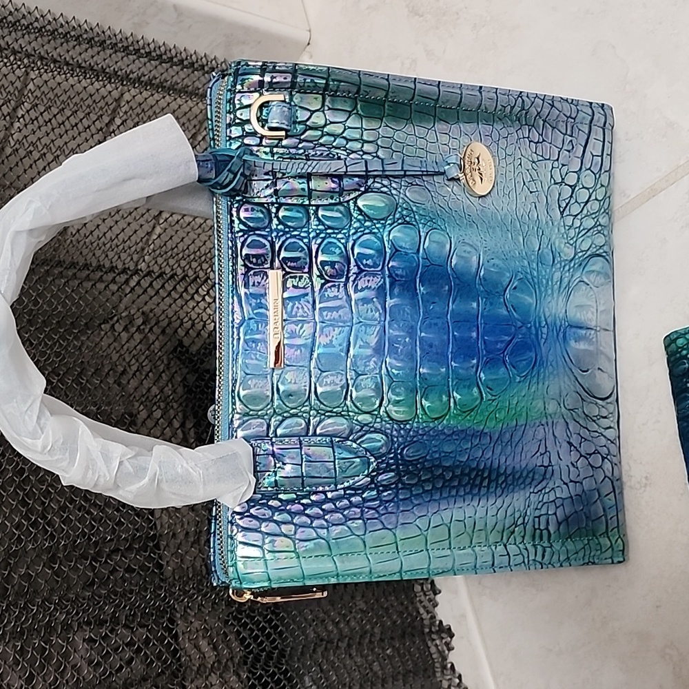 π₯³πHOST PICK!ππ₯³ ππ₯³ BRAHMIN Blue Topaz Small Caroline Satchel & Wallet π₯³π - Picture 1 of 14
